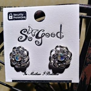 Aurora Borialias/Silver Pierced post earrings